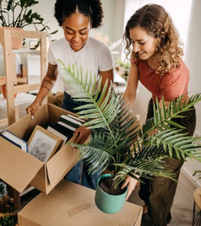 Two friends are furnishing their home together, where they will live together